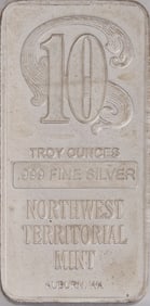 10 ozt Northwest Territorial Fine Silver Bar
