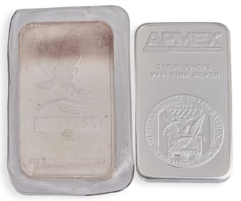 (2) 5 ozt Fine Silver Bars