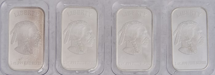 (4) 1 ozt Fine Silver Bars