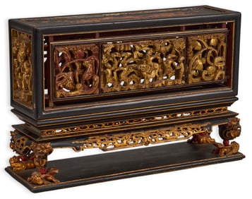 Chinese Gilt Wood Carved Altar Box