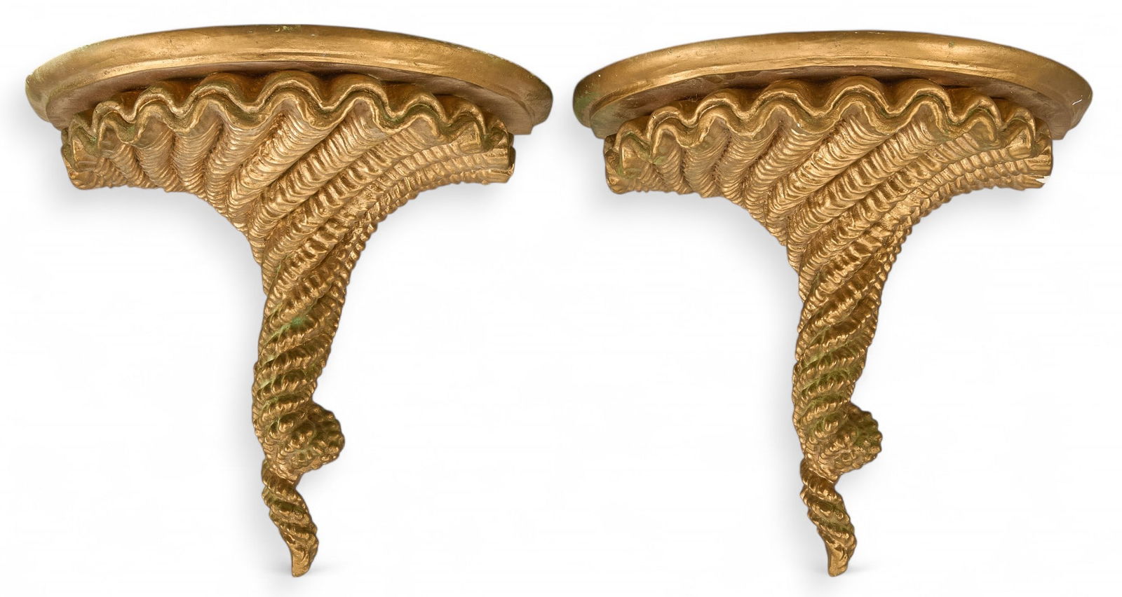 Pair of Gold Toned Wall Shelves (1 of 6)