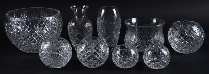 Collection of (9) Matching Crystal Pieces