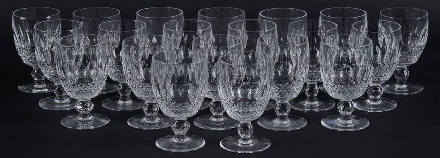 (20) Waterford Colleen Pattern Glasses: Twenty Waterford crystal glasses in Colleen pattern&nbsp; height 5.25 in. x diameter 3.25 in. / each Provenance: Property from a home in Dallas, Texas