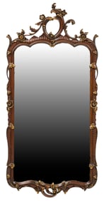 Rococo Style Wall Mirror with Gilt Accents
