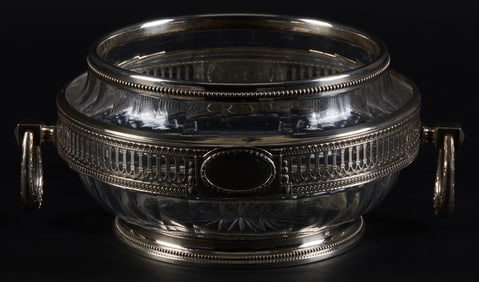 Crystal Bowl with with Silver Rim