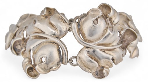 Sterling Silver Leaf Bracelet