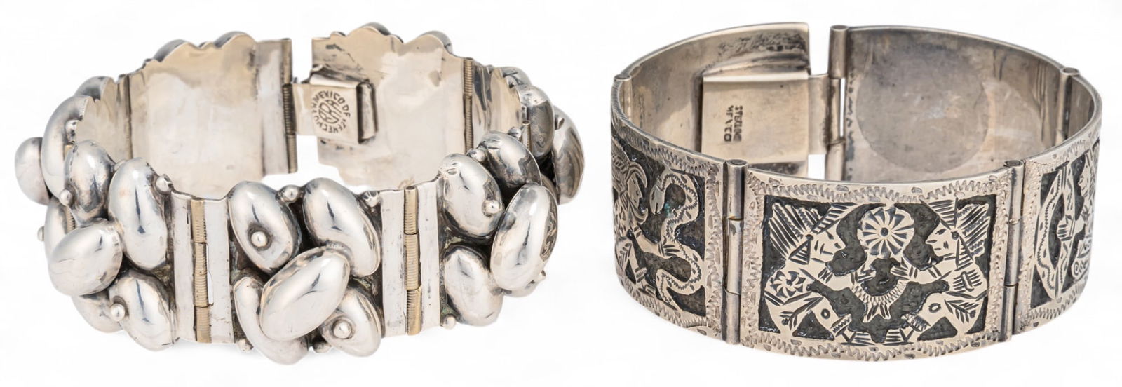(2) Mexican Sterling Silver Bracelets (1 of 9)
