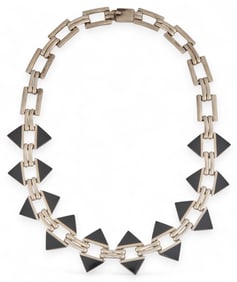 Mexican Sterling Silver Onyx Necklace
