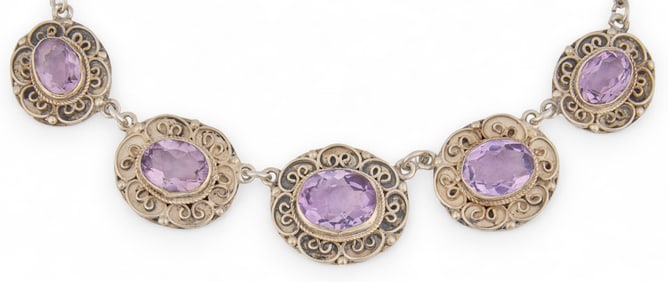 Sterling Silver Amethyst Necklace