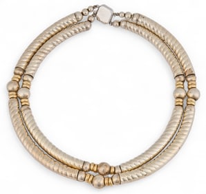 Sterling Silver Double Cable Necklace