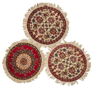 (3) Circular Handwoven Rugs