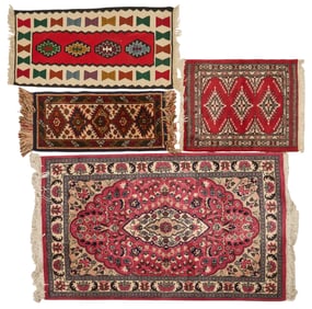 (4) Small Handwoven Rugs