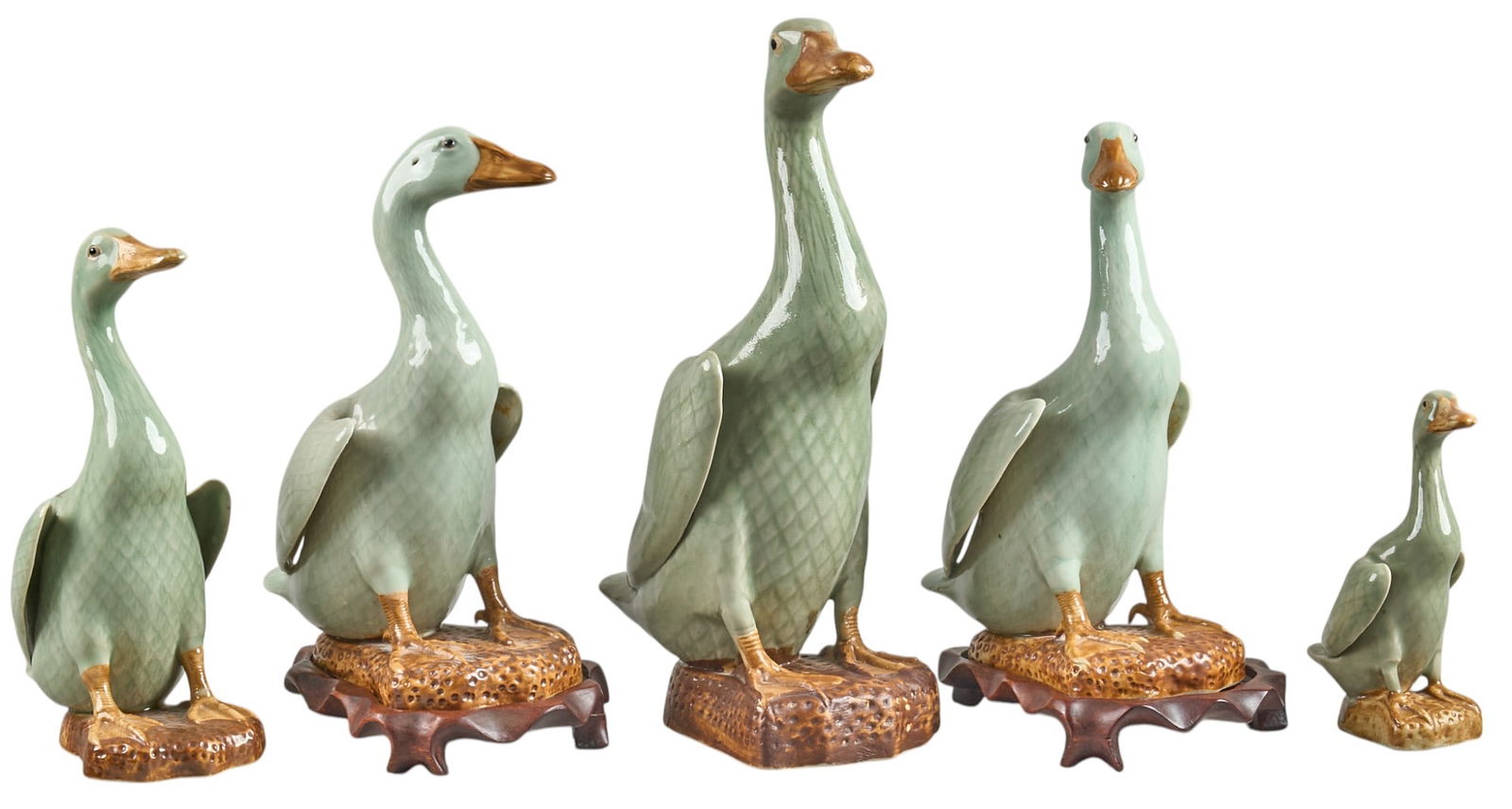 Pair of Celadon Porcelain Ducks (1 of 8)