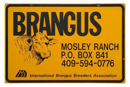 International Brangus Breeders Metal Sign