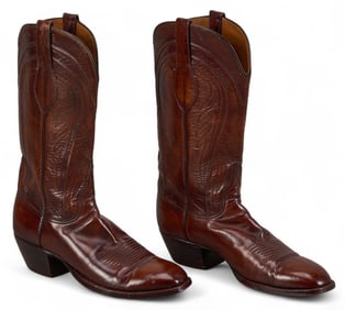 Lucchese Brown Leather Cowboy Boots