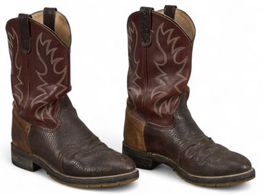 Double-H Buffalo Hide Cowboy Boots