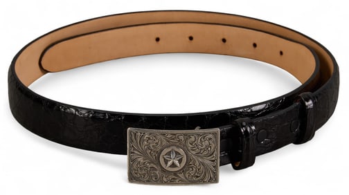 Clint Orms Alligator Belt with Sterling Buckle