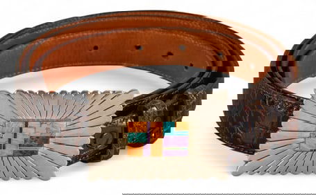 Alligator Belt with Sterling Silver Buckle