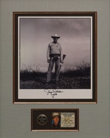 "One Ranger", Joaquin Jackson Framed Photo and Badge