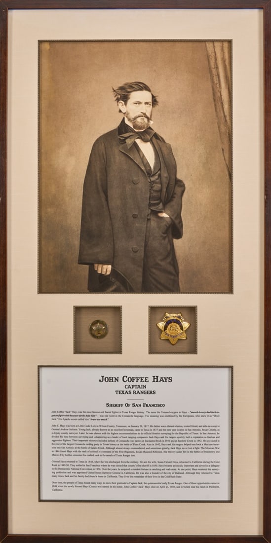 John C. Hays Framed Display with Badges (1 of 6)