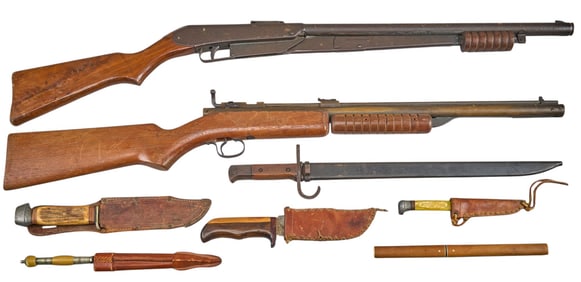 Pair of Air Rifles and 6 Knives