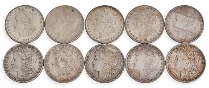 (10) Morgan Silver Dollars