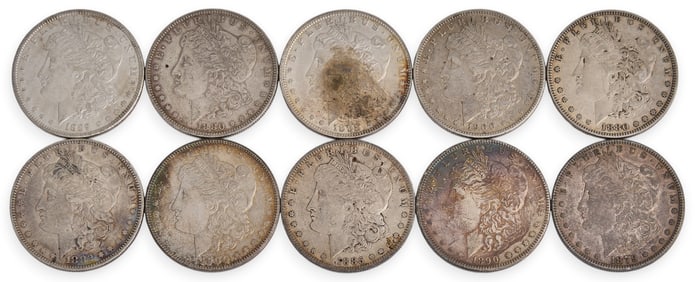 (10) Morgan Silver Dollars