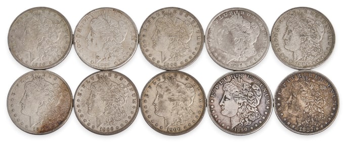 (10) Morgan Silver Dollars