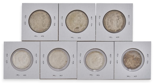 (7) World War II German Silver Coins