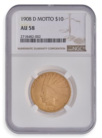 1908 $10 Indian Head Gold Coin