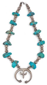 Sterling Silver and Turquoise Bead Necklace
