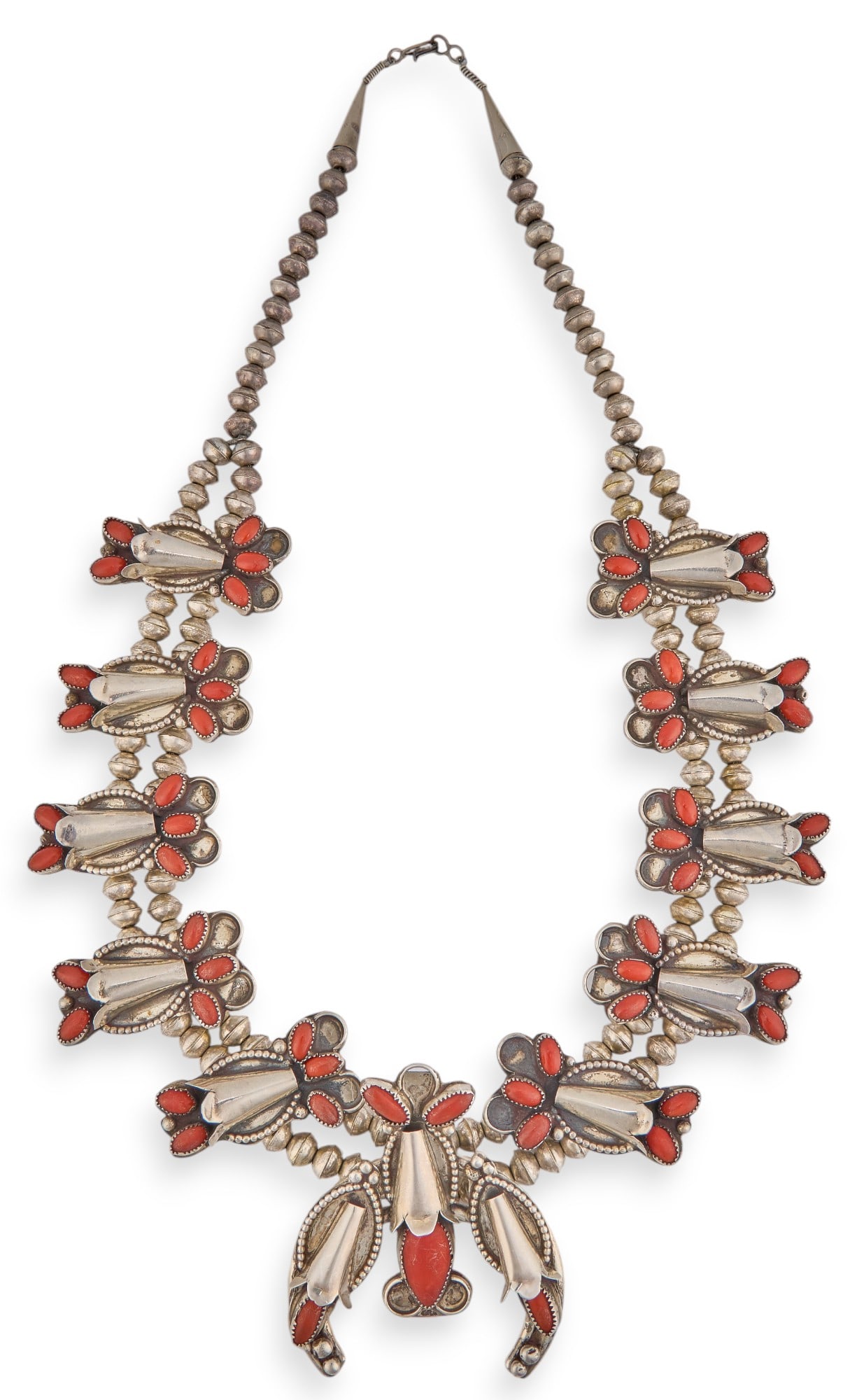 Vintage Coral Sterling Silver Squash Blossom (1 of 6)