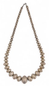 Beaded Sterling Silver Necklace
