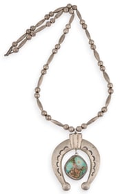 Sterling Silver Turquoise Naja Necklace