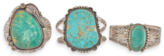 (3) Sterling Silver Turquoise Cuffs