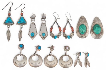 (7) Pairs of Sterling Silver Earrings