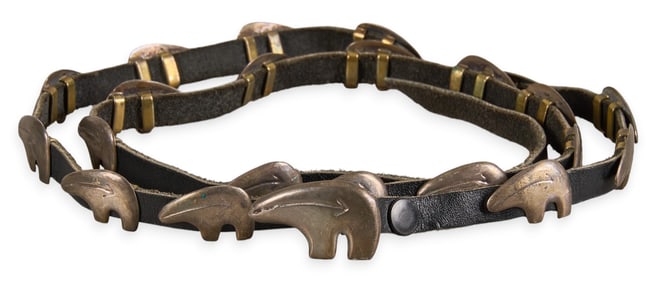 Sterling Silver Bear Concho Belt