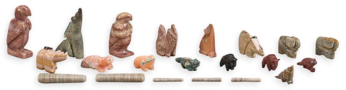 Large Collection of Zuni Fetish Figurines