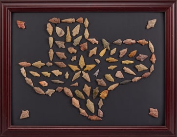Framed Collection of (81) Projectile Points