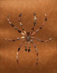 "Native Spider Spirit" Framed Arrowhead Display