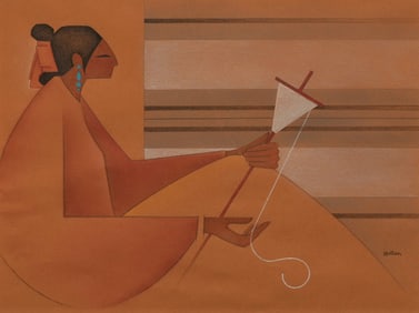 G. E. Mullan, Woman Spinning Yarn