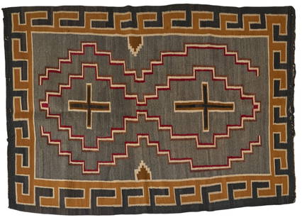 Navajo Style Rug, 5 ft. x 3 ft. 11 in.: Navajo style rug with geomtric pattern 5 ft. x 3 ft. 11 in.&nbsp; Provenance: Property from a home in San Antonio, Texas