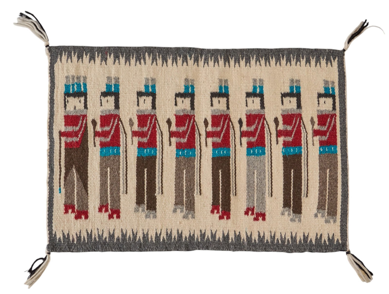 Small Pictorial Navajo Rug, 1 ft. 10 in. x 1 ft. 3 in. (1 of 3)