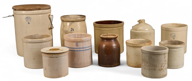 Collection of (12) Early Texas Stoneware Examples
