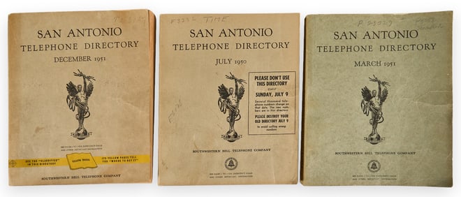 (3) Vintage San Antonio Phone Books