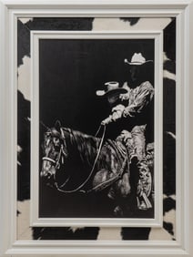 Cowboy Print in Cowhide Frame