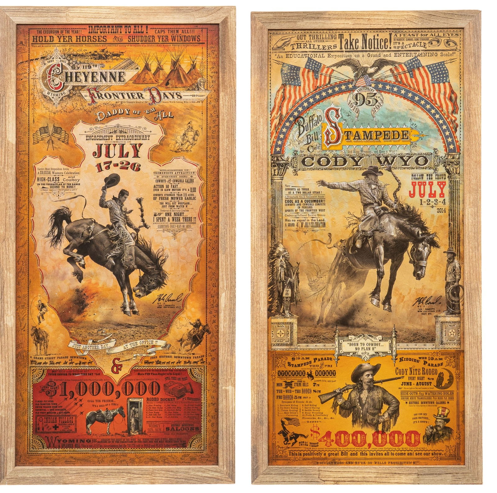 (2) Bob Coronato Framed Rodeo Posters (1 of 4)