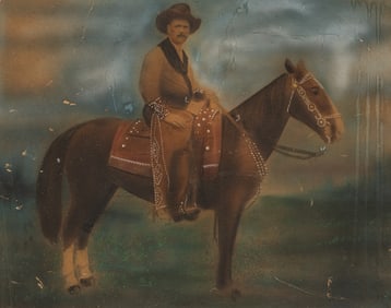 Colorized Photograph of Cowboy on Horseback