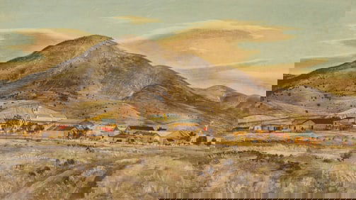 Peter Hurd, "Rancheria" Lithograph