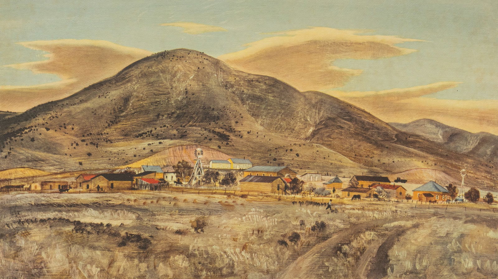 Peter Hurd, "Rancheria" Lithograph (1 of 4)